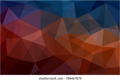 Dark Blue, Red vector Low poly crystal background. Polygon design pattern. Low poly illustration, low polygon background.