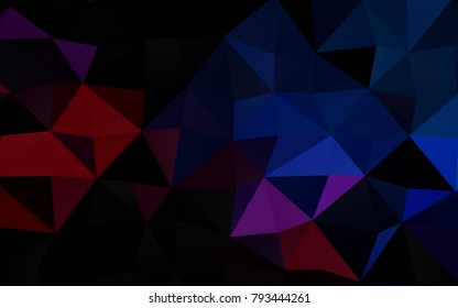 Dark Blue, Red vector low poly pattern. Brand-new colored illustration in blurry style with gradient. Brand-new design for your business.