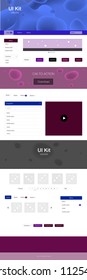 Dark Blue, Red vector Material Design Kit with liquid shapes. Colorful illustration in abstract memphis style with gradient. This sample is for your landing page.
