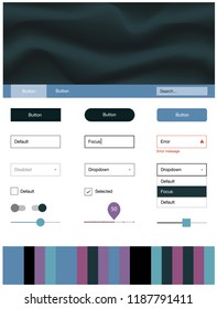 Dark Blue, Red vector Material Design Kit with liquid shapes. Colorful abstract illustration with gradient lines. Modern template for your landing page.