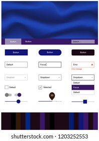 Dark Blue, Red vector Material Design Kit with liquid shapes. Creative illustration in halftone marble style with gradient. This template you can use for landing pages.