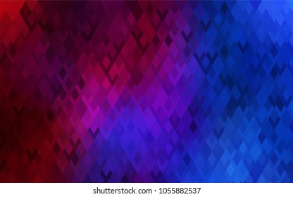 Dark Blue, Red vector modern geometrical background. Abstract template. Geometric pattern in square style with gradient.