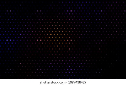 Dark Blue, Red vector modern geometrical circle abstract background. Dotted texture template. Geometric pattern in halftone style with gradient. 
