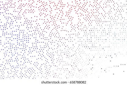 Dark Blue, Red vector modern geometrical circle abstract background. Dotted texture template. Geometric pattern in halftone style with gradient. 