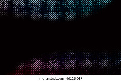 Dark Blue, Red vector modern geometrical circle abstract background. Dotted texture template. Geometric pattern in halftone style with gradient. 