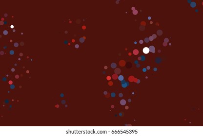 Dark Blue, Red vector modern geometrical circle abstract background. Dotted texture template. Geometric pattern in halftone style with gradient. 