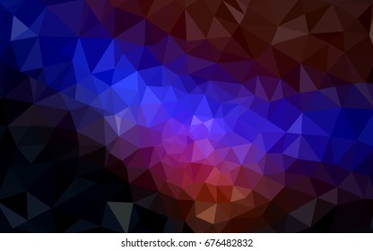 Dark Blue, Red vector modern geometrical abstract background. Texture, new background. Geometric background in Origami style with gradient. 