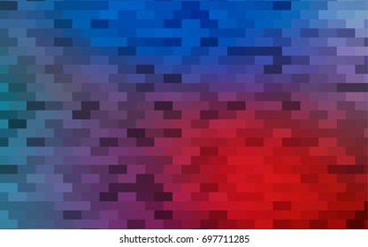 Dark Blue, Red vector modern geometrical background. Abstract template. Geometric pattern in square style with gradient.