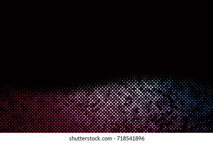 Dark Blue, Red vector modern geometrical circle abstract background. Dotted texture template. Geometric pattern in halftone style with gradient. 