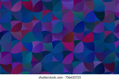 Dark Blue, Red vector modern geometrical circle abstract background. Dotted texture template. Geometric pattern in halftone style with gradient. 