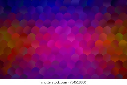 Dark Blue, Red vector modern geometrical circle abstract background. Dotted texture template. Geometric pattern in halftone style with gradient. 