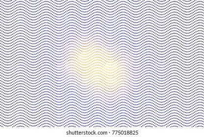 Dark Blue, Red vector modern geometrical circle abstract background. Dotted texture template. Geometric pattern in halftone style with gradient. 