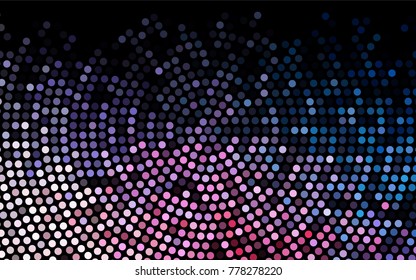 Dark Blue, Red vector modern geometrical circle abstract background. Dotted texture template. Geometric pattern in halftone style with gradient. 