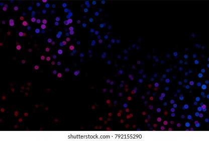 Dark Blue, Red vector modern geometrical circle abstract background. Dotted texture template. Geometric pattern in halftone style with gradient. 