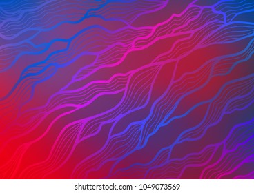 Dark Blue, Red vector natural elegant background. A vague abstract illustration with doodles in Indian style. The pattern can be used for wallpapers and coloring books.