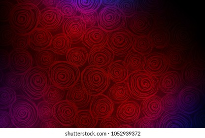 Dark Blue, Red vector natural abstract template. Glitter abstract illustration with doodles and roses. A completely new design for your business.