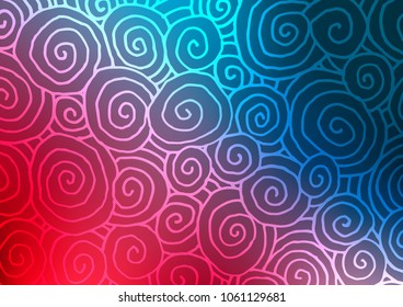 Dark Blue, Red vector natural elegant background. Glitter abstract illustration with doodles and Zen tangles. The textured pattern can be used for website.