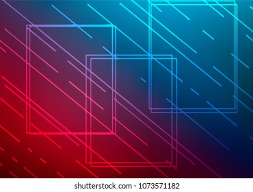 Dark Blue, Red vector natural abstract template. Shining colored illustration with doodles in Zen tangle style. The pattern can be used for wallpapers and coloring books.