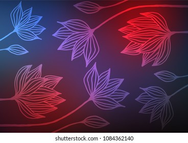 Dark Blue, Red vector natural abstract texture. Geometric doodle illustration in Origami style with gradient. The pattern can be used for wallpapers and coloring books.