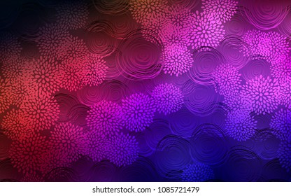 Dark Blue, Red vector natural elegant artwork. Brand-new colored illustration in blurry style with flowers. The textured pattern can be used for website.