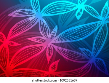 Dark Blue, Red vector natural abstract pattern. Creative illustration in blurred style with doodles and Zen tangles. Brand-new design for your business.