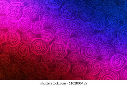 Dark Blue, Red vector natural abstract design. Sketchy doodles with roses on blurred background. Hand painted design for web, wrapping, wallpaper.