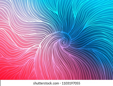 Dark Blue, Red vector natural elegant texture. Shining colored illustration with doodles in Zen tangle style. Hand painted design for web, leaflet, textile.
