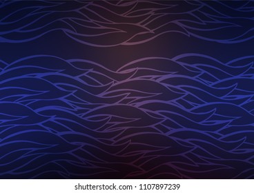 Dark Blue, Red vector natural abstract background. A vague abstract illustration with doodles in Indian style. Brand-new design for your business.