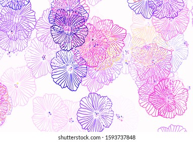 Dark Blue, Red vector natural artwork with leaves. Glitter abstract illustration with flowers. Template for backgrounds of cell phones.