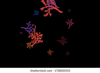 Dark Blue, Red vector natural artwork with sakura. Creative illustration in blurred style with leaves, branches. A new texture for your wallpaper design.