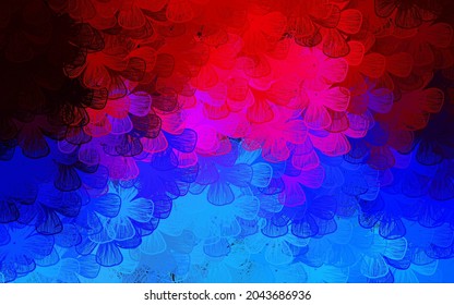 Dark Blue, Red vector natural artwork with trees, branches. Modern abstract illustration with flowers. Pattern for heads of websites, designs.