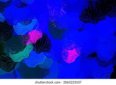 Azul oscuro, rojo vector fondo natural con hojas. hojas sobre fondo abstracto borroso con gradiente. Una nueva textura para tu diseño de papel pintado.