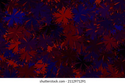 Dark Blue, Red vector natural pattern with flowers. Colorful illustration with flowers in doodle style. Pattern for heads of websites, designs.