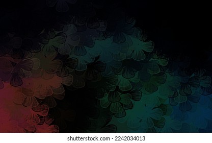 Dark Blue, Red vector natural backdrop with trees, branches. Modern abstract illustration with flowers. Elegant pattern for your brand book.