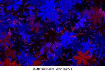 Dark Blue, Red vector natural artwork with flowers. Modern abstract illustration with flowers. Brand new design for your business.