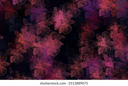 Dark Blue, Red vector natural background with flowers. Decorative design of flowers on white background. Hand painted design for web, wrapping.