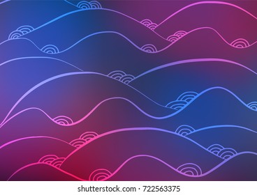 Dark Blue, Red vector natural abstract template. A completely new color illustration in doodle style. The elegant pattern can be used as a part of a brand book.