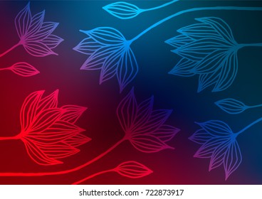 Dark Blue, Red vector natural abstract texture. Blurred decorative design in Indian style with Zen tangles. Hand painted design for web, leaflet, textile.