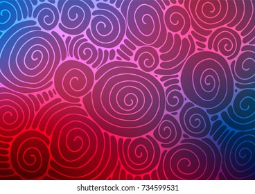 Dark Blue, Red vector natural abstract texture. A vague abstract illustration with doodles in Indian style. The textured pattern can be used for website.