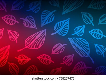 Dark Blue, Red vector natural elegant background. A completely new color illustration in doodle style. The pattern can be used for coloring books and pages for kids.