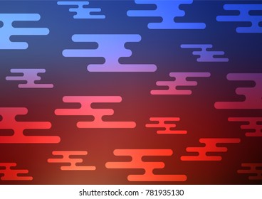 Dark Blue, Red vector natural abstract background. Creative illustration in blurred style with doodles and Zen tangles. Brand-new design for your business.