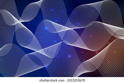 Dark Blue, Red vector pattern with christmas ribbons. Confetti on blurred abstract background with colorful gradient. The pattern can be used for new year ad, booklets.