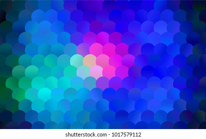 Dark Blue, Red vector red pattern of geometric circles, shapes. Colorful mosaic banner. Geometric background with colored disks.
