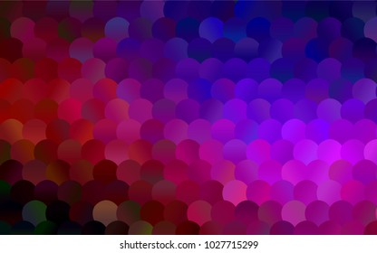 Dark Blue, Red vector red pattern of geometric circles, shapes. Colorful mosaic banner. Geometric background with colored disks.