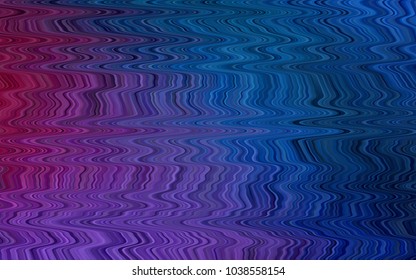 Dark Blue, Red vector pattern with lines, ovals. Creative illustration in halftone marble style with gradient. Textured wave pattern for backgrounds.