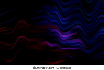 Dark Blue, Red vector pattern with bent ribbons. Colorful abstract illustration with gradient lines. The elegant pattern for brand book.