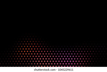 Dark Blue, Red vector pattern with colored spheres. Geometric sample of repeating circles on white background in halftone style.