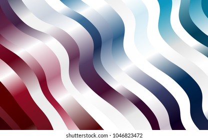 Dark Blue, Red vector pattern with lines, ovals. A sample with blurred bubble shapes. Marble style for your business design.