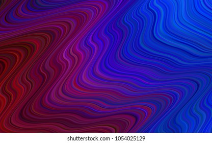 Dark Blue, Red vector pattern with curved circles. Shining crooked illustration in memphis style. A completely new memphis design for your business.