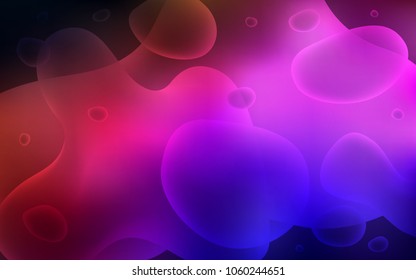 Dark Blue, Red vector pattern with curved circles. Shining crooked illustration in memphis style. The template for cell phone backgrounds.